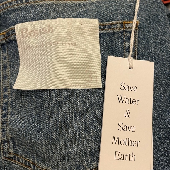 Boyish Revolve Shopbop Brady High Rise Crop Flare Jeans Blue Denim Size 31 NWT - Picture 8 of 8